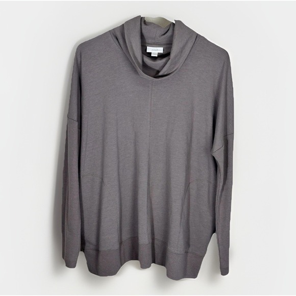 J. Jill Sweaters - J Jill PureJill Size Medium Sweatshirt Gray Stretch Pockets Cowl neck 3/4 Sleeve